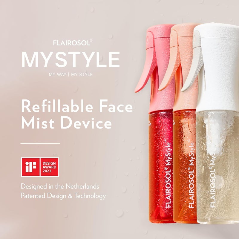Flairosol MyStyle، زجاجة رذاذ للشعر - عبوة 3 زجاجات رذاذ صغيرة للسفر، رذاذ مائي فائق النعومة مستمر للوجه، تصفيف الشعر، صالون، تنظيف، جمال، تونر، ترطيب ومكياج، 3.04 أونصة / 90 مل - Image 4